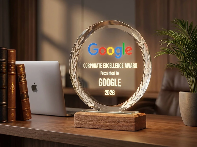 Crystal Trophy With Wooden Base RD