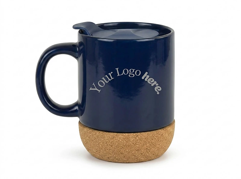Ceramic Mug with Cork and Lid