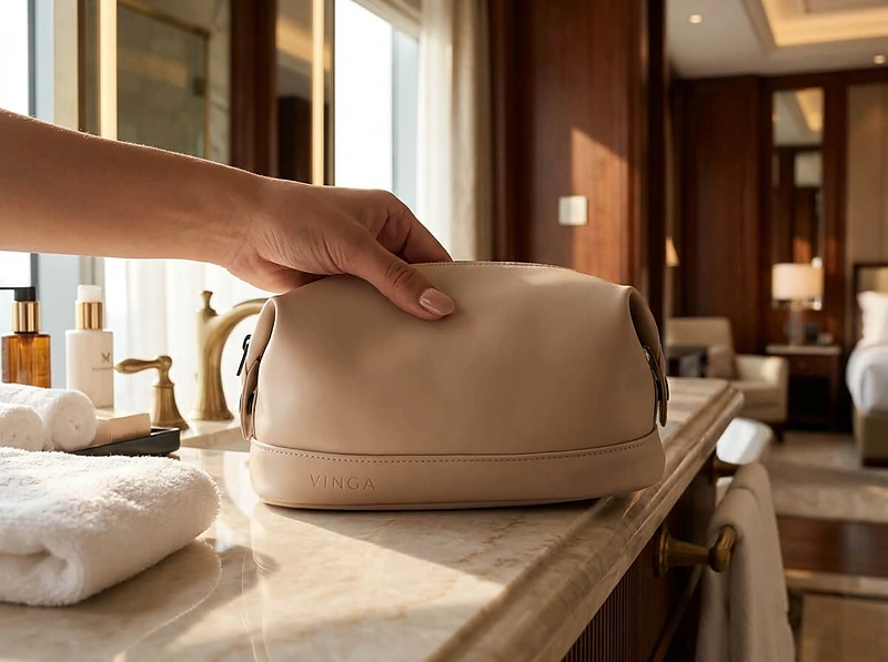 Nubuck PU Travel Wash Bag