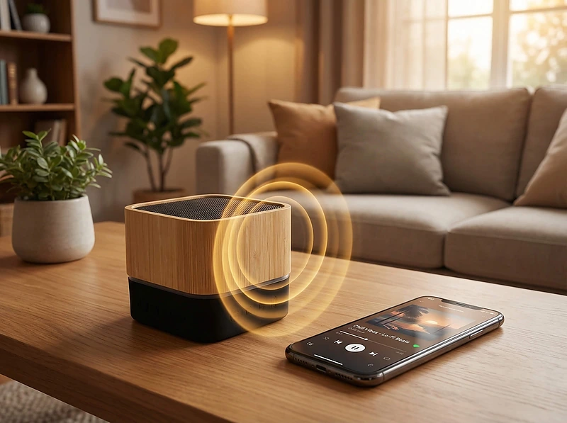 Cube Bamboo Bluetooth Speaker