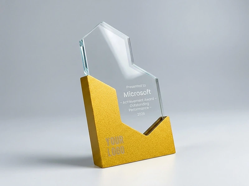 Trophy Metal Glass Hexagon Shape