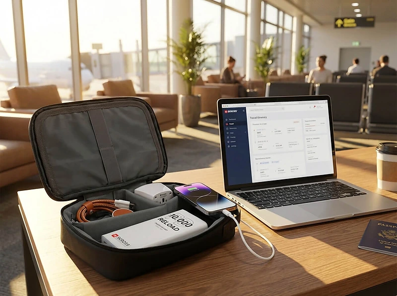 Gift Set of Powerbank, Travel Adapter & Charging Cable