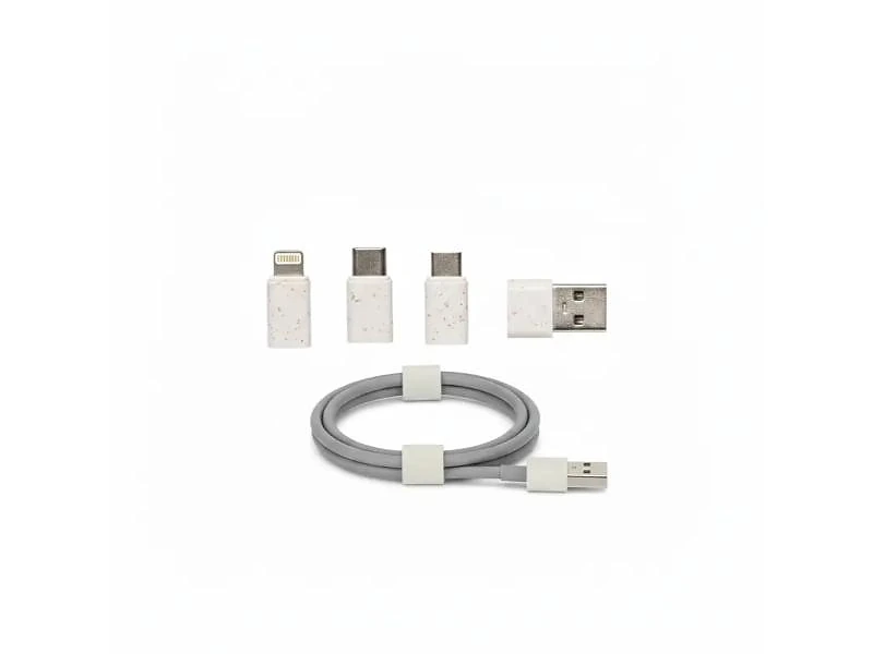 Bamboo Charging cable set Round