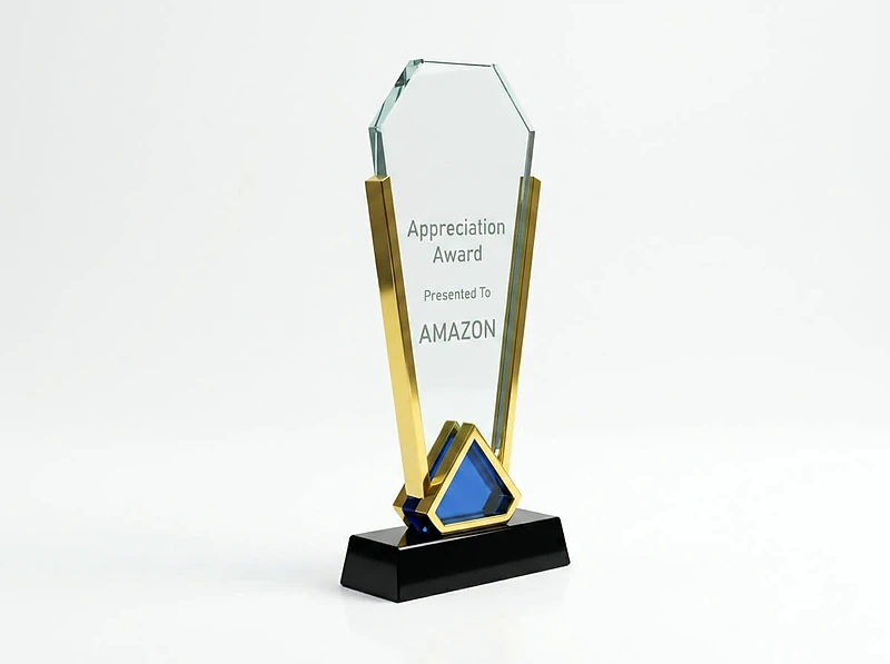 Trophy with gold edge black base
