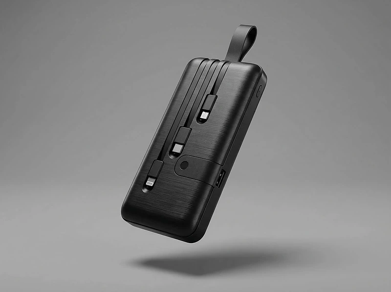 Power Bank with Inbuilt Cables – 8000mAh