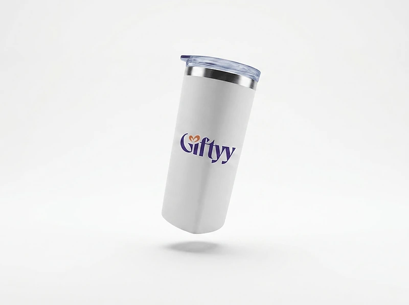 (630ml) Stainless steel tumbler with straw