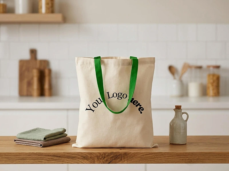 Cotton Shopping Bag with Color Handles