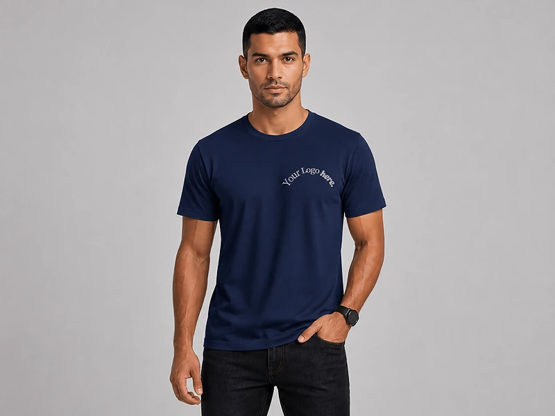 Bio-Washed Round Neck T-Shirt for Men