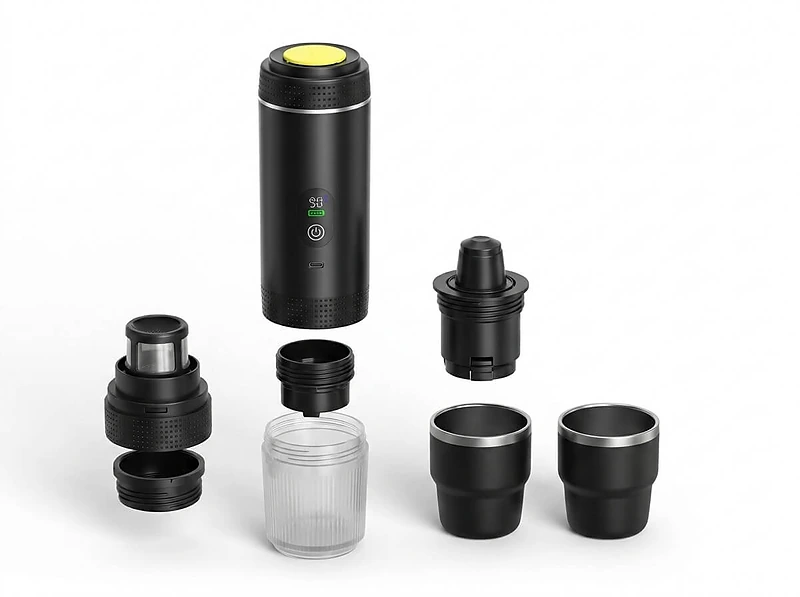 Compact 3-in-1 Coffee Maker with Battery Power