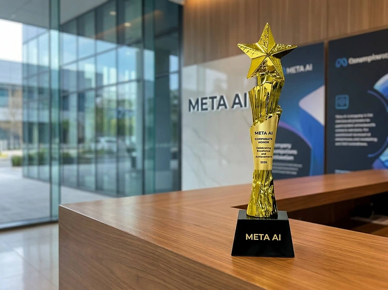Gold Star Trophy with Black Base Premium Award