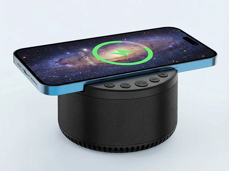 3-in-1 Bluetooth Speaker with Sleep Machine & 15W Wireless Charger