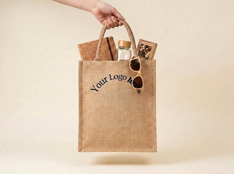 Eco-Neutral Jute Shopping Bag – Vertical