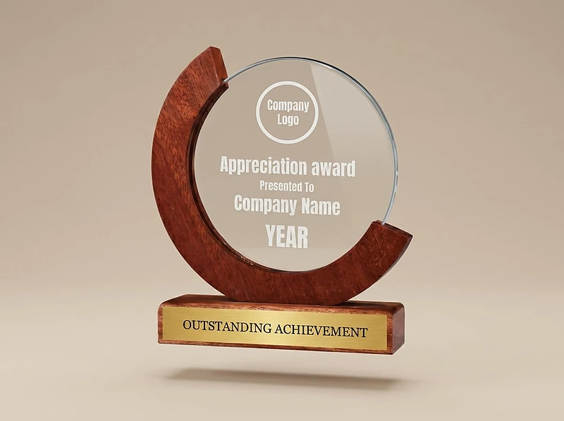 Round Moon Crystal Award