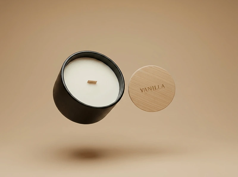 Vanilla Candle with Bamboo Lid