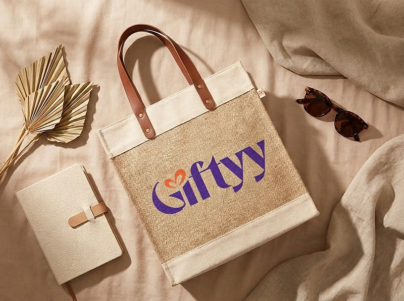 Natural Juco Tote Bag with PU Leather Accent