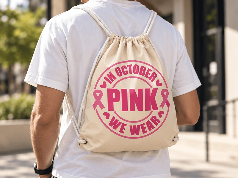 Breast Cancer Awareness Cotton Drawstring Bags in UAE