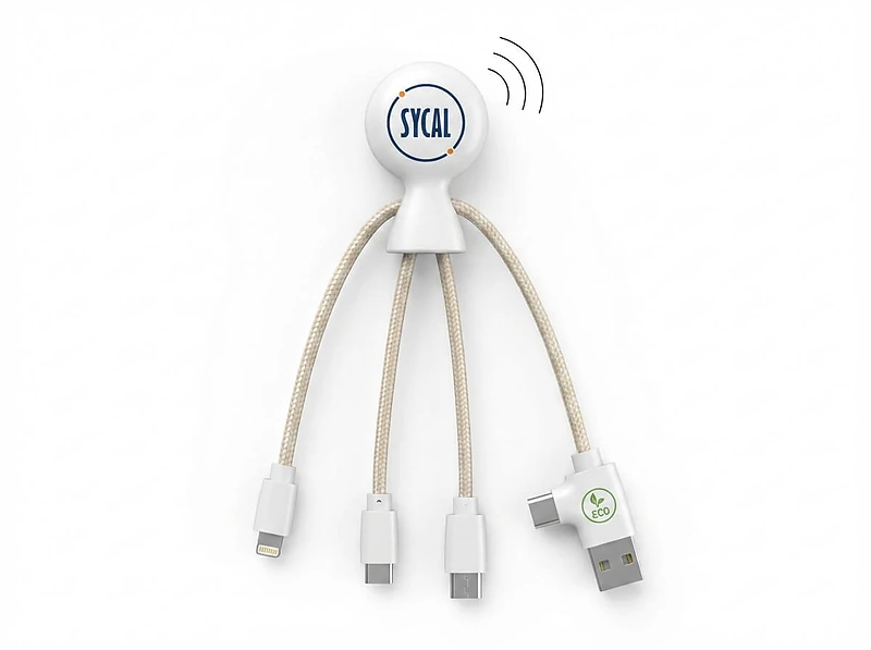 Eco-Friendly Multi-Connector Charging Cable with NFC Functionality