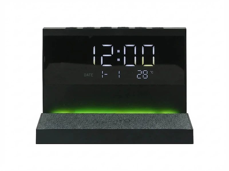 Alarm Clock, 15W Wireless Charger & Night Light