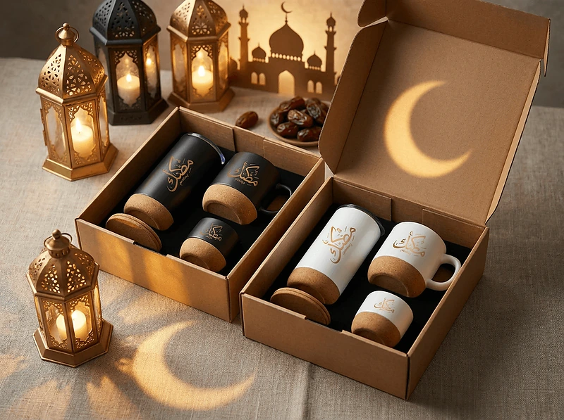 Ramadan Tumbler, Mug & Tea Cup Cork Giftset