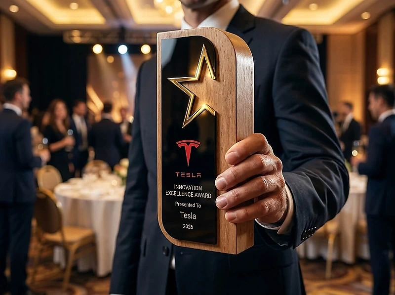 Wooden Trophy adorned with a golden star