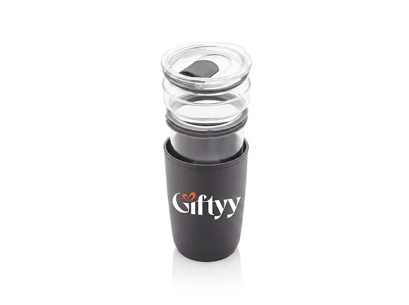 Hans Larsen Premium Glass Tumbler with Recycled Protective Sleeve