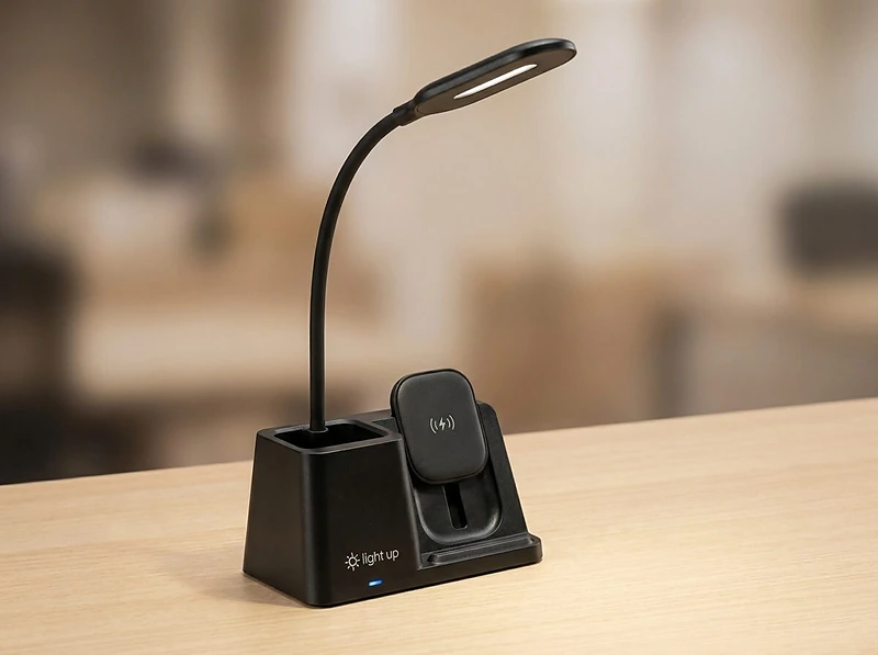 3-in-1 Wireless Charger with Desk Lamp & Pen Holder In UAE