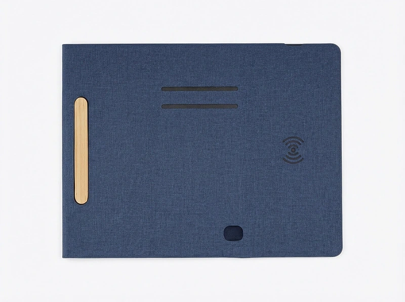 Recycled PU 15W Wireless Mousepad & Desk Organizer