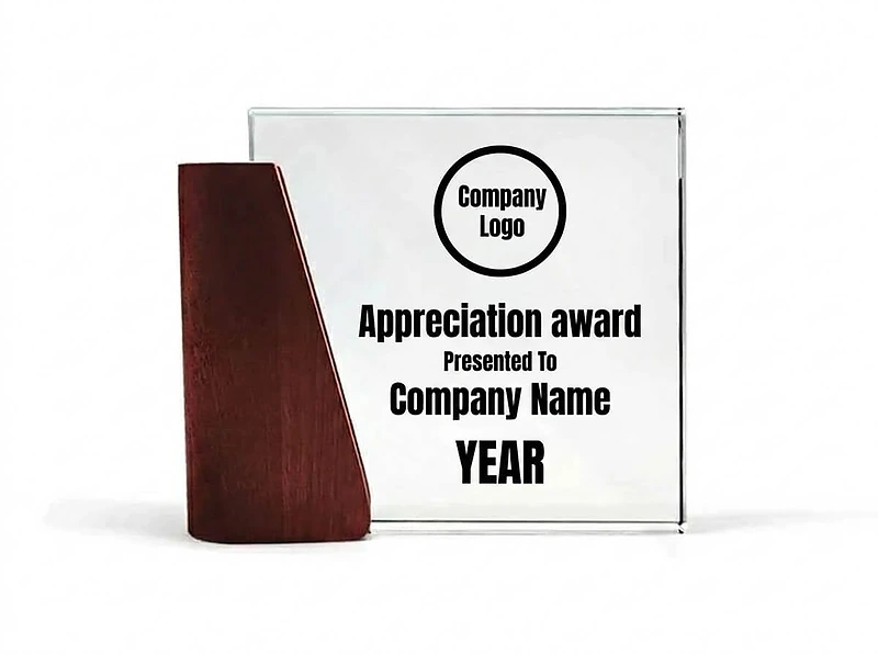 Crystal Glass Trophy Square