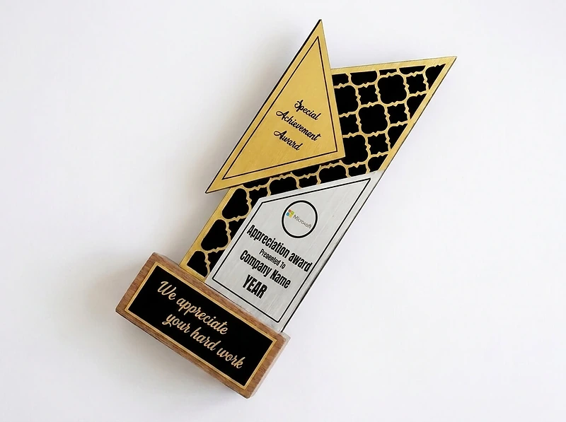 Silver and gold foil trophy
