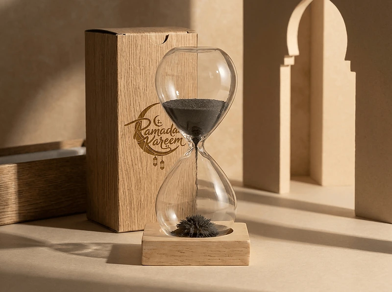 Magnetic Sand Timer with Wooden Base