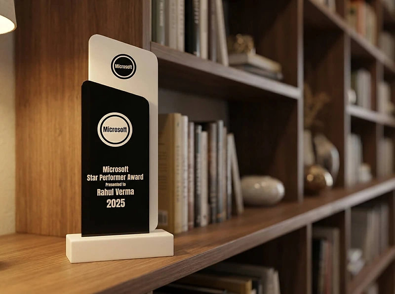Black and White Crystal Trophy