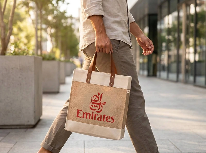 Natural Juco Tote Bag with PU Leather Accent