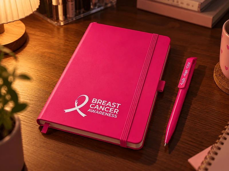 Breast Cancer Awareness Pink Notebook & Pen Set in UAE