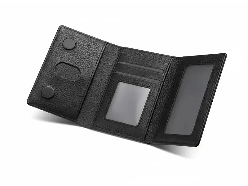 Slim PU Leather Card Holder with MagSafe Attachment