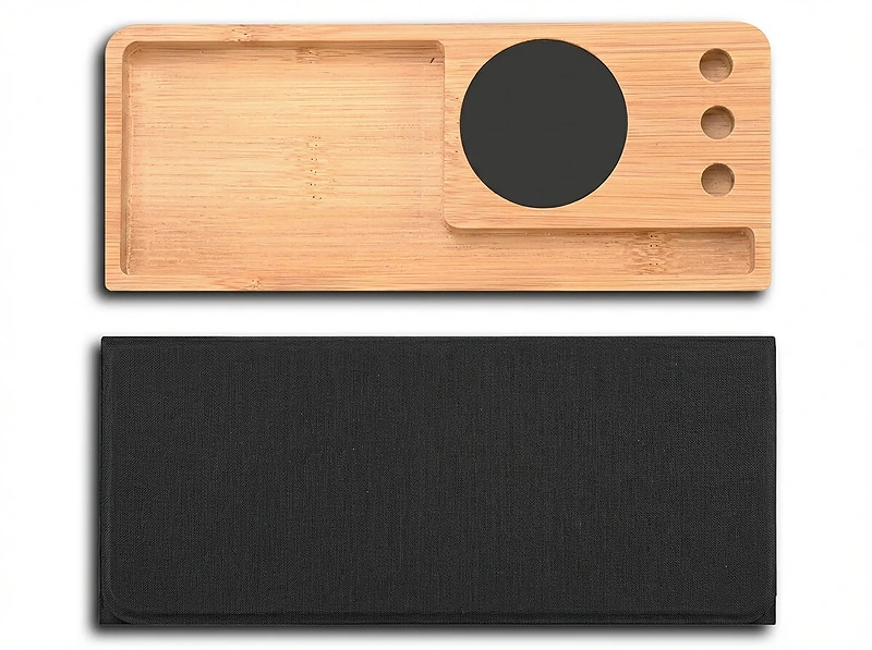 RCS PU Mousepad with Bamboo Wireless Charger