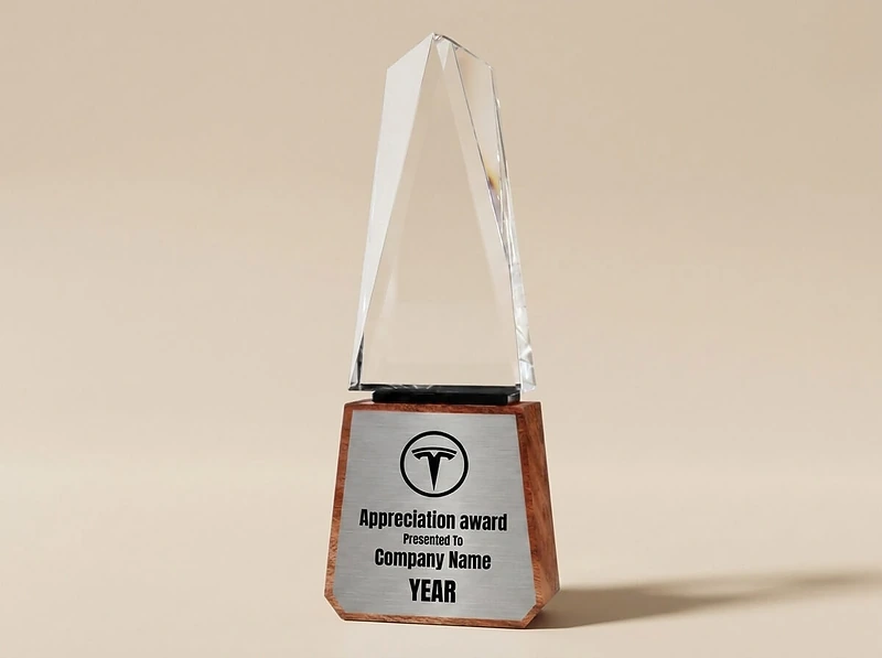 Tower Shaped Crystal Award