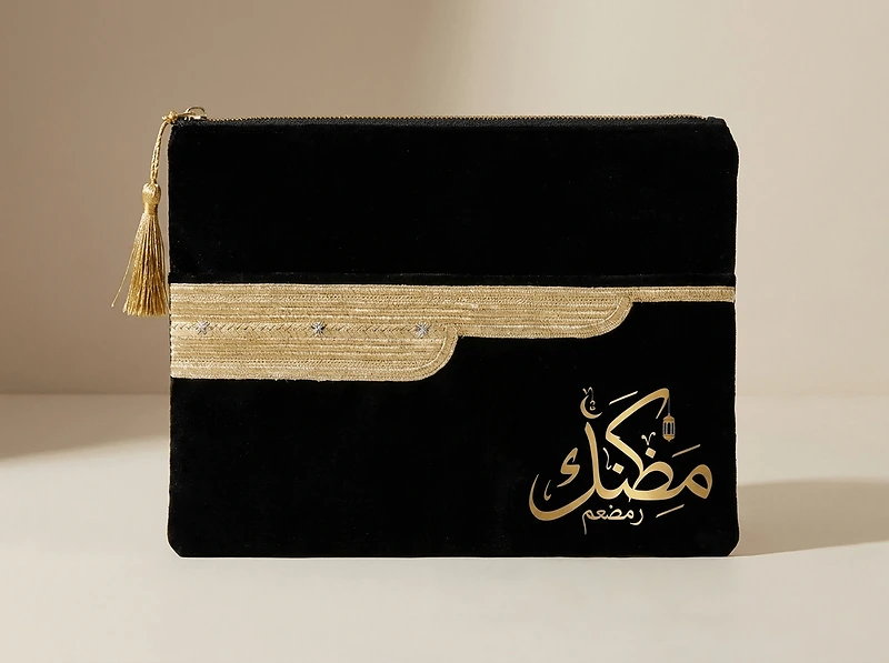 Laptop Sleeve Zipper Pouch with Tassel – Arabic Bisht Embroidery