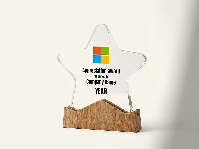 Star Shaped Wooden Trophy
