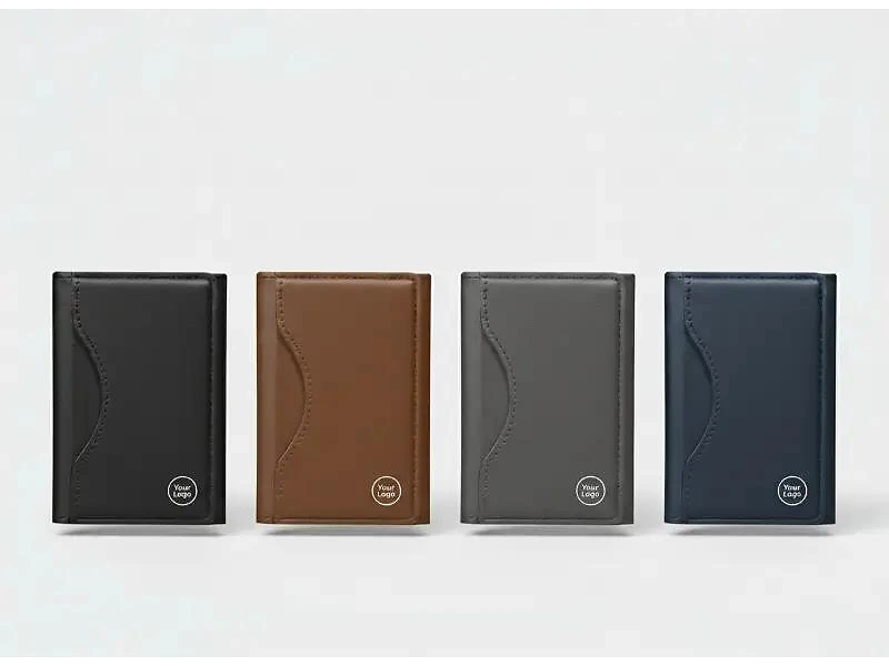 Slim PU Leather Card Holder with MagSafe Attachment