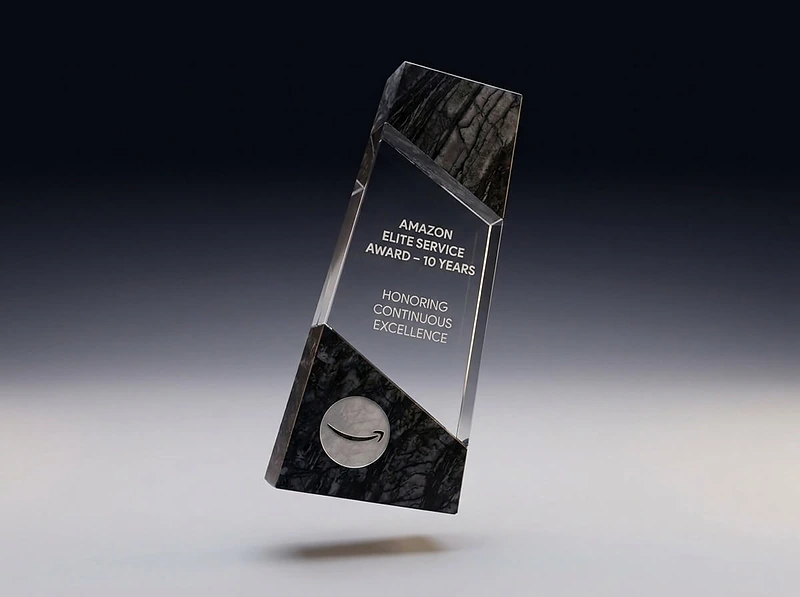 Crystal Awards Top & Bottom Marble Design