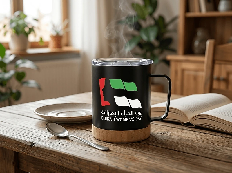 Bamboo Base Stainless Steel Mug in UAE