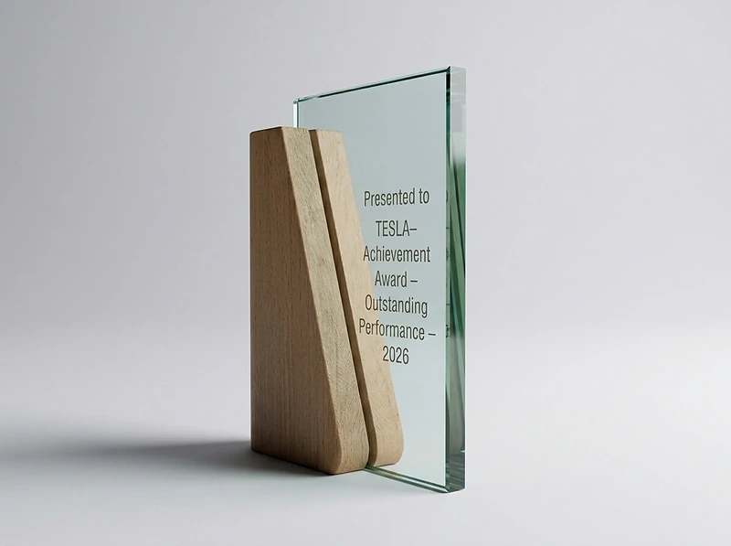 Wood and Crystal Trophy