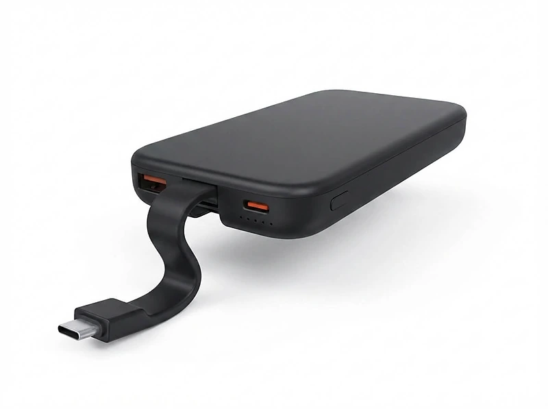 10,000mAh Power Bank with Light-Up Logo & Cable