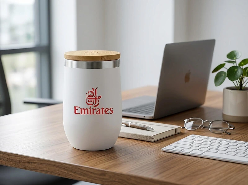 Stainless steel double wall cup with bamboo lid