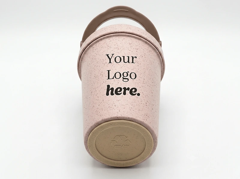 Wheat fibre cup with carry handle