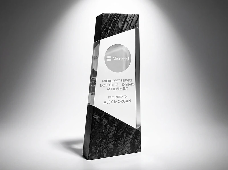 Crystal Awards Top & Bottom Marble Design