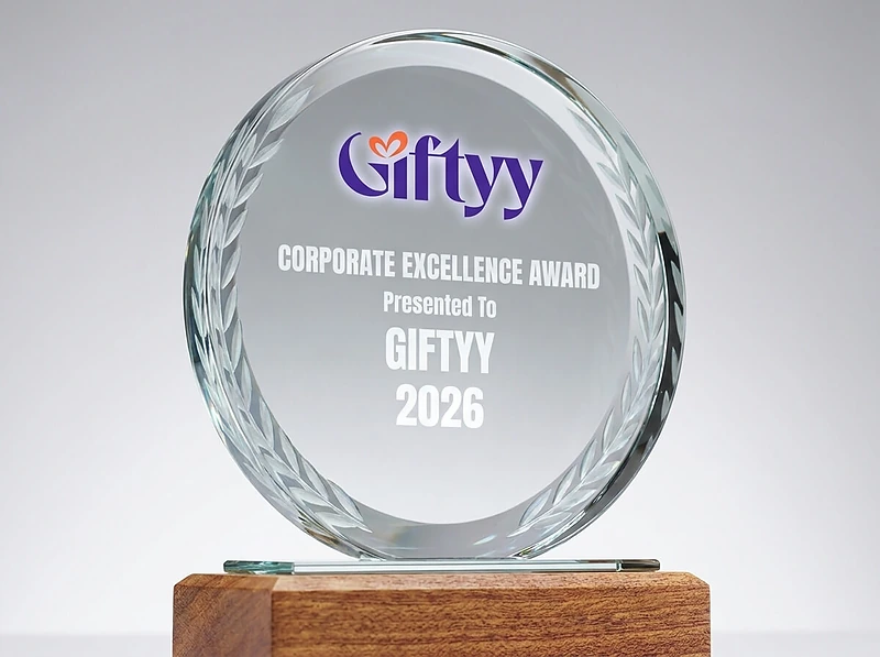 Crystal Trophy With Wooden Base RD