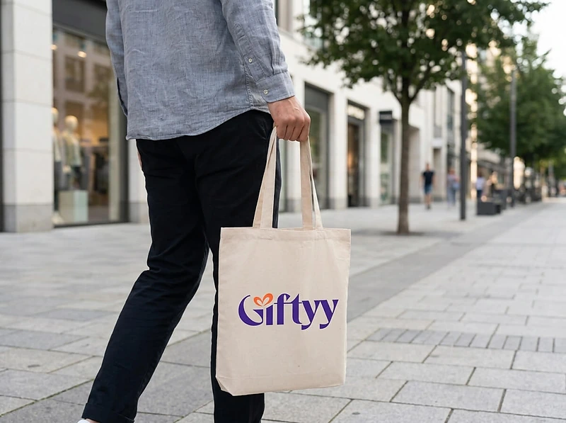 GRS-Certified Recycled Cotton Tote Bag with Gusset