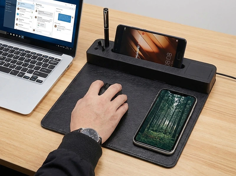 Light-Up Logo Wireless Charging Mouse Pad