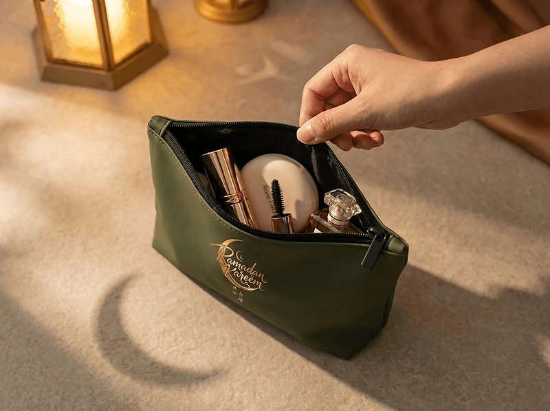 Cosmetic Pouch with Zipper – Soft PU Material